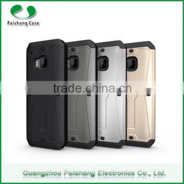 Factory Wholesale Price TPU+PC+PET 3 in 1 Armored Tank Waterproof case with kickstand For HTC One M9 Case Cover