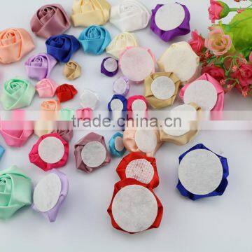 cheap high quality satin rose ribbon flower ribbon flower for garment accessories material