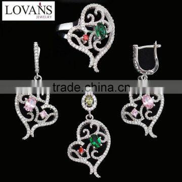 925 Silver Jewelry Set Party Decoration Enameled Silver Jewelry Designs TZ-0252