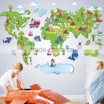 Wall Decor Removable Vinyl Black Wall Sticker World Map photo-2