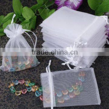 In Stock White Christamas Wedding Drawable Organza Gift Bags Pouches photo-2