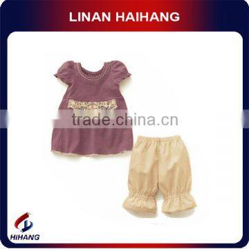 2014 hot sale supplier cotton girl summer set in zhejiang