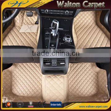 Anti slip luxury custom shape rhombic leather beige auto mat