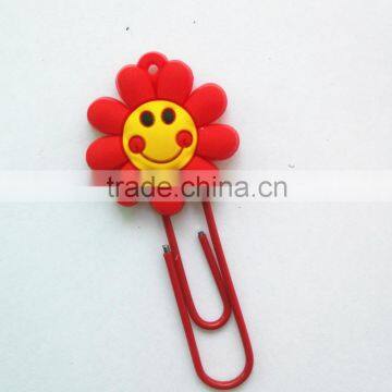 Flower Shaped Smile Rubber Paper Clips Customized Soft PVC Bookmark Manufacture