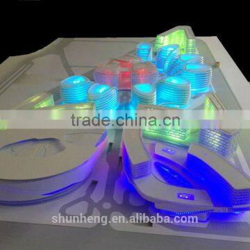 With LED lights City Museum Miniature Architectural building model