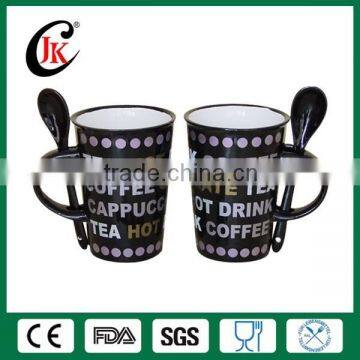 Artwork customised ceramic coffee mug cup with spoon