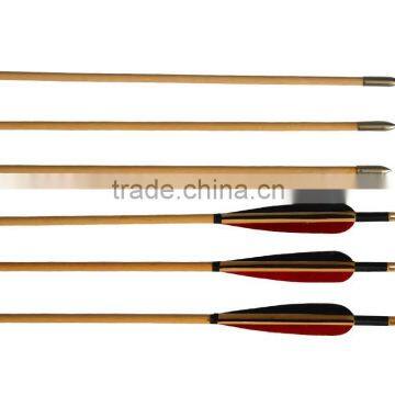 Archery Hunting Wood Arrows With 5 Inch White Turkey Feather Archery Arrows With Target Tip photo-3