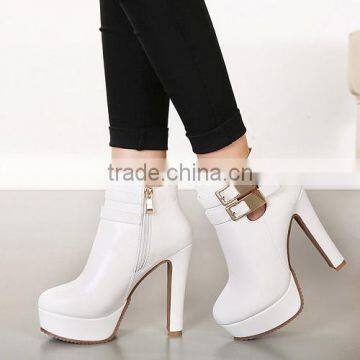 2016 Wholesale Women Ankle Boots Comfortable Chunky Heel Boots PM3168