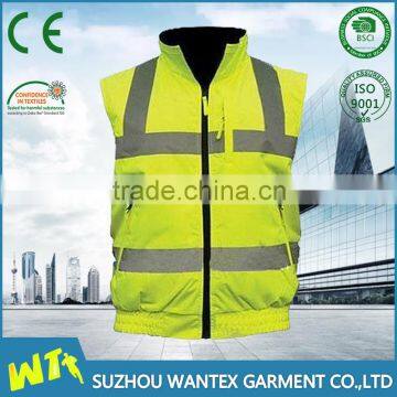 hi vis yellow used reflective vest reflective safety warming vest reversible fluo yellow vest