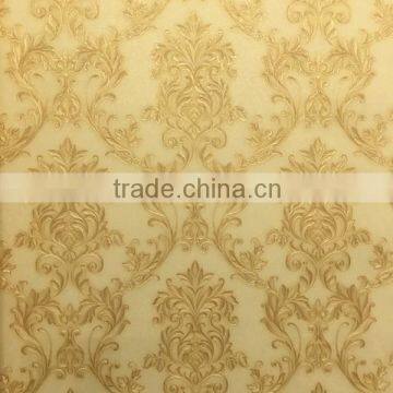 Vinyl Wallpaper With Golden European Flowers for House photo-2