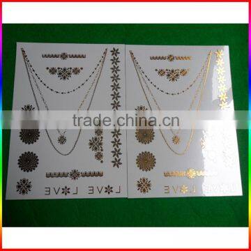 Gold Metallic Necklace Tattoo Stickers/flash Tattoos photo-2