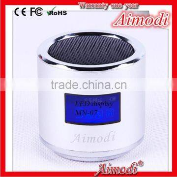 2015 mini speaker with LED display,support TF card, USB port,multic languages