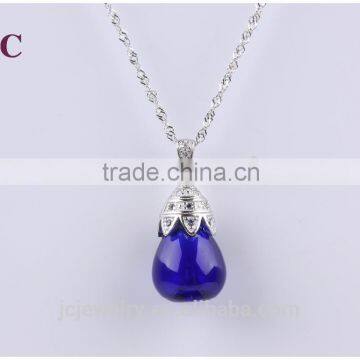 Sterling Silver Necklace Pendant Essential Oil Diffuer Pendant Glass Jewelry 925 Wholesale