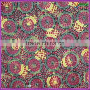 2016 guangzhou hot selling high quality water soluble printed lace fabric