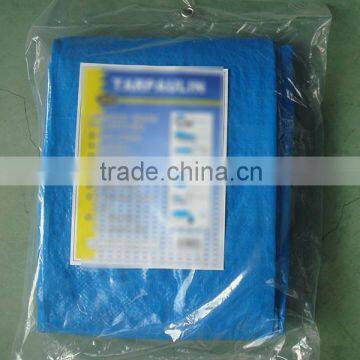 Waterproof blue color PE tarpaulin with aluminium eyelet