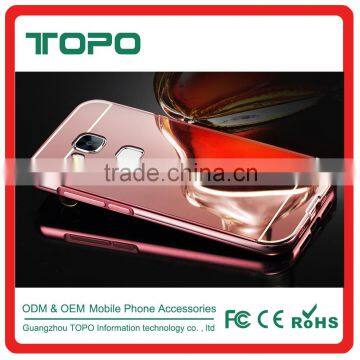 Wholesale Mirror Acrylic PC Back Cover Case Ultra Slim Aluminum Metal Bumper Frame for huawei G7 plus