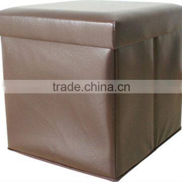 15"X15"X15" OTTOMAN IN PU-BROWN