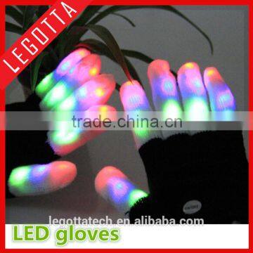 Hot Sales Amazine Velvet Flashing Gloves Raver Dancing Party 7 Colors RGB Light Gloves photo-6