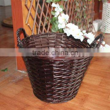 Round Willow storage Basket; willow stock basket