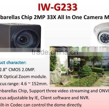 IW-G233 COMS 33X Optical Zoom All In One Box Camera Module