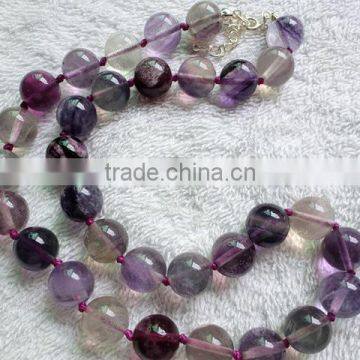 Rainbow fluorite beaded necklace