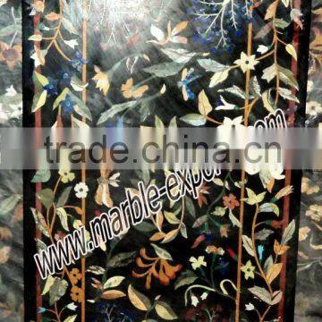 Rectangular Marble Pietra Dura Dinning Inlay Table Top