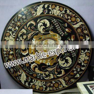 Pietra Dura Marble Inlay Dining Table Top, Marble inlay dinning table Top