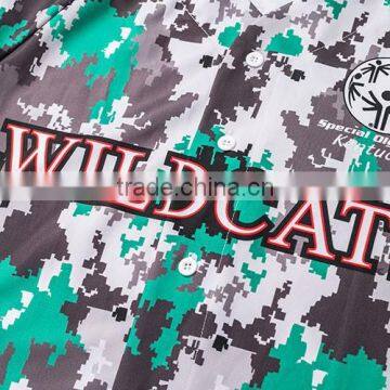 Plain White Sublimation Men's Fashion Camo Baseball Jersey photo-5
