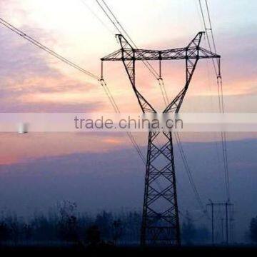 single circuit galvanised steel tower for electricity transmission line