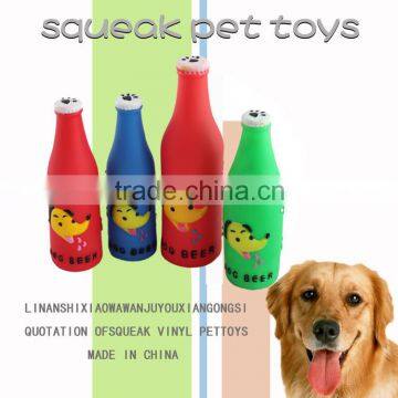 2014 bottle shape pet toy/pvc squeak pet toy