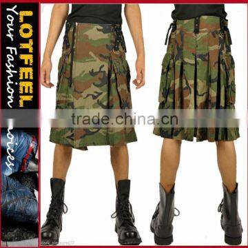 Camo kilt scotish military army punk skirt steampunk gothic pants (ROCK002)