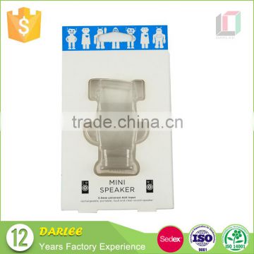 New design custom logo blister tray window electronic packaging box for mini speaker