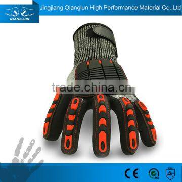 QiangLun 4443 mechanic work gloves TPR knuckle protection gloves