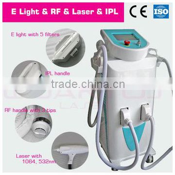 Brown Age Spots Removal Hair Removal E-light / OPT + RF + ND YAG Laser Machine Q Switched Laser Machine