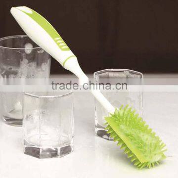 Nano Deep Handheld Kitchen Plastic Long Handle Wash Cup Silicone Cleaning Bottle Brush photo-2