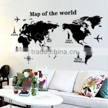 Environmental Removable The Map of The World PVC Wall Sticker