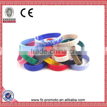 Fast Sample Time Custom Silicone Wristband Factory Supply Green Silicone Color Filled Wristbands