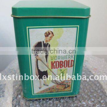 rectangular size:80*50*160mm embossing tin box packaging