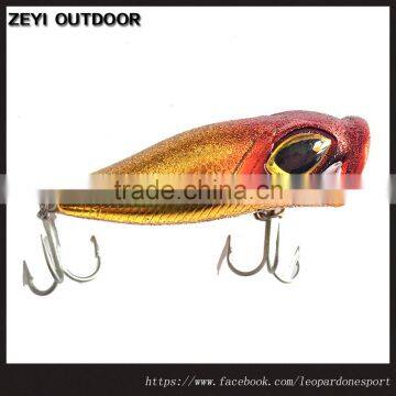 Plastic Popper Fishing Lures Bass CrankBaits Hooks Tackle