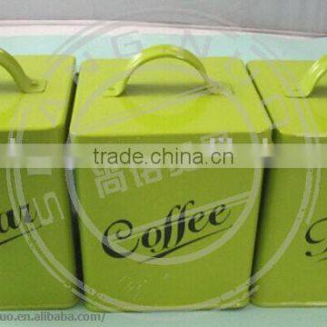 green metal tea storage jar green tea box