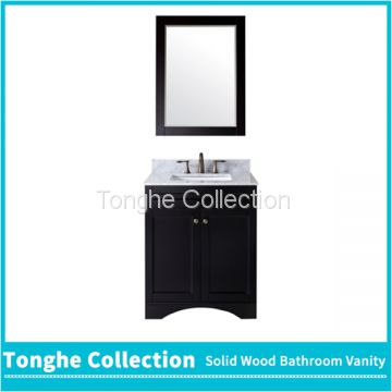 Tonghe Collection Freestanding Bathroom Vanity Set Carrera Marble Countertop