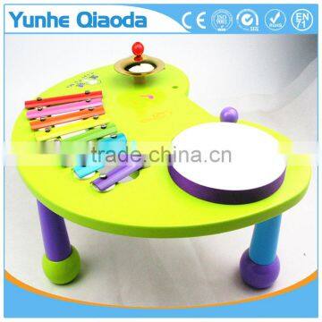 Wooden Musical Percussion Instruments Blue Half-round Table Xylophone Drum Symbol Noisy /educational Wooden Toy/ photo-2