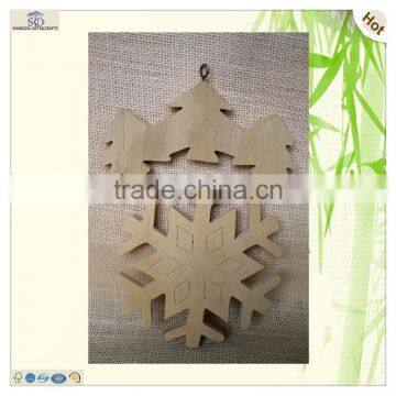 Laser Engraving Cutting Wooden Craft Snow Tree Santa Sled