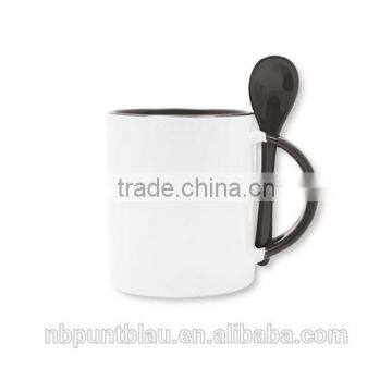 ceramic mug with spoon for sublimation printing