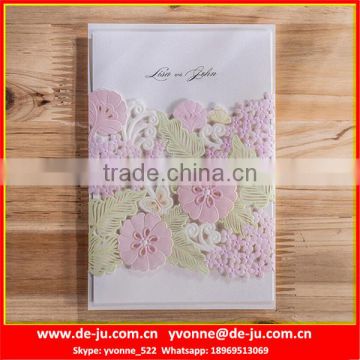 Chinese Red Fashion Wedding Laser Cut Invitation Card