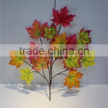 shinning artificial maple leaves fabric leaf branch