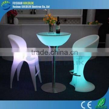 GLACS Control Plastic Patio Furniture LED Lighting Bar Stools photo-3