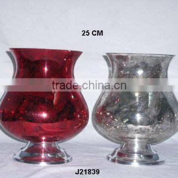 Aluminium Metal Candle Holder with Glass Chimney