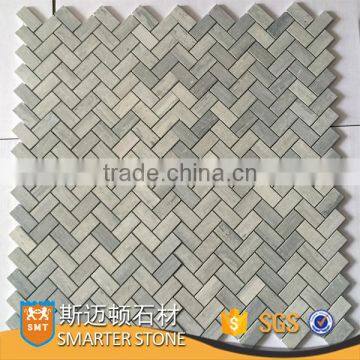 Spray grey mosaic marble herringbone mosaic for bathroom wall