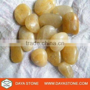 Yellow pebble paving stone